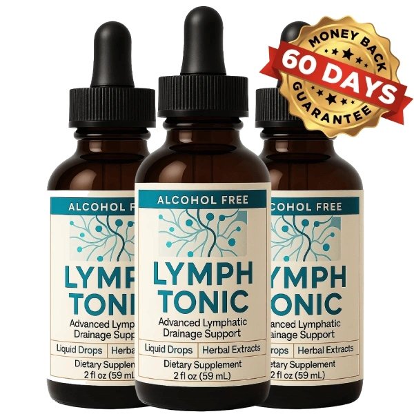 Herbal liquid lymph support formula bottle designed for daily circulation and fluid balance support
